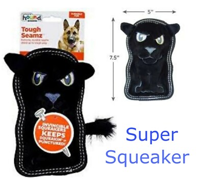 Outward Hound Invincibles Durable Mini Black Panther Sm Dog Toy - Super Squeaker