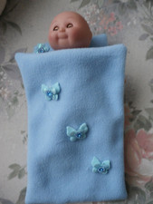 Dolls bedding set- pillow & duvet for toys up to 15 cm/6 ins