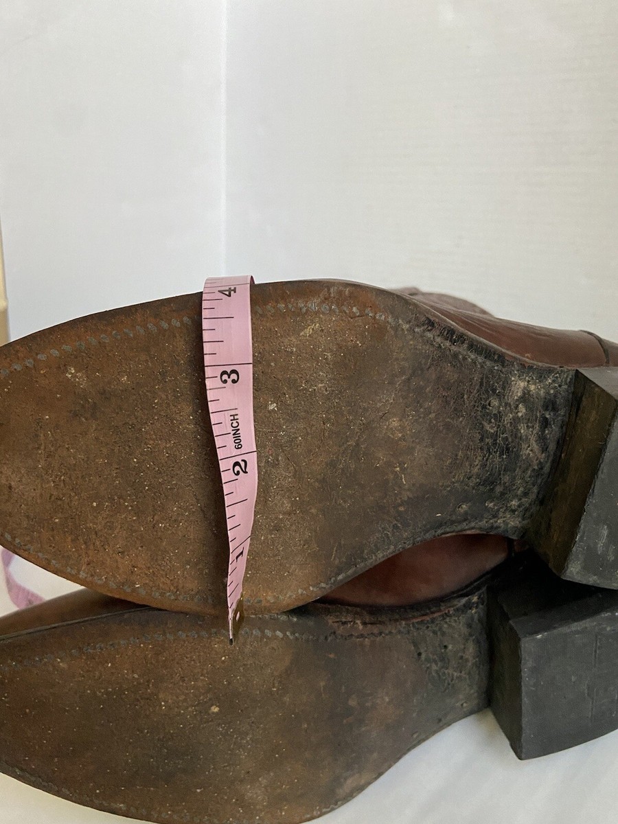 Vintage Abilene Mens Cowboy Western Boots Brown Tan Leather  display picture 3