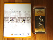 Tribute RAY BOURQUE 1st 20 Years signed Lucite VIP Award & Program BOSTON BRUINS