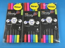 NEW BIC INTENSITY DUAL TIP MARKERS 6 ASSORTED COLORS BOXED LOT OF 3  TOTAL 18 