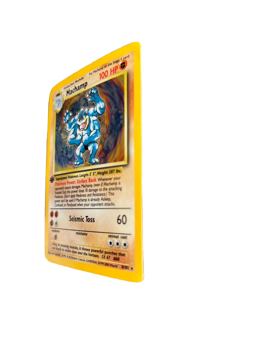 1st Edition Machamp Original Base Set Holo Rare 8/102 Pokemon Card