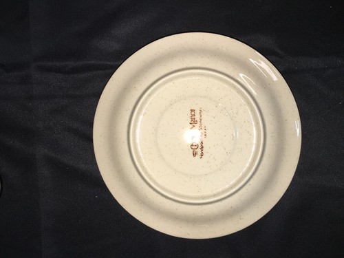 Vintage Set (4) Crown Manor Hand-Painted Stoneware Saucers Tan Brown 6 1/4” Dia - Picture 6 of 11
