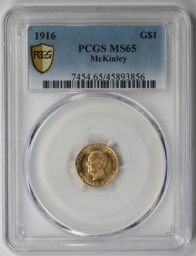 1916 McKinley Memorial Commemorative Gold $1 MS 65 PCGS Secure Shield