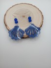Blue Dangle Earring In Sea Shell Design Handmade — photo 4