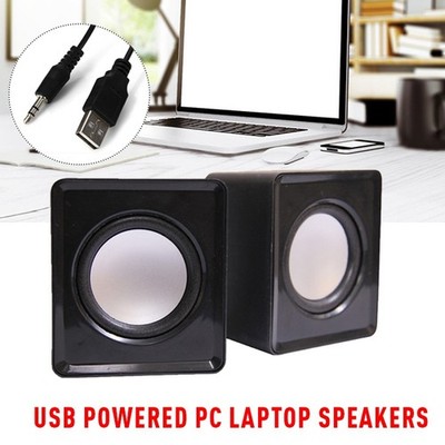 Mini USB Power Wired Computer Speakers Stereo 3.5mm Jack For Desktop PC US