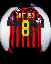 (L) GATTUSO 8 MILAN 06/07 CHAMPIONS LEAGUE FOOTBALL VINTAGE JERSEY NEW HOME KIT