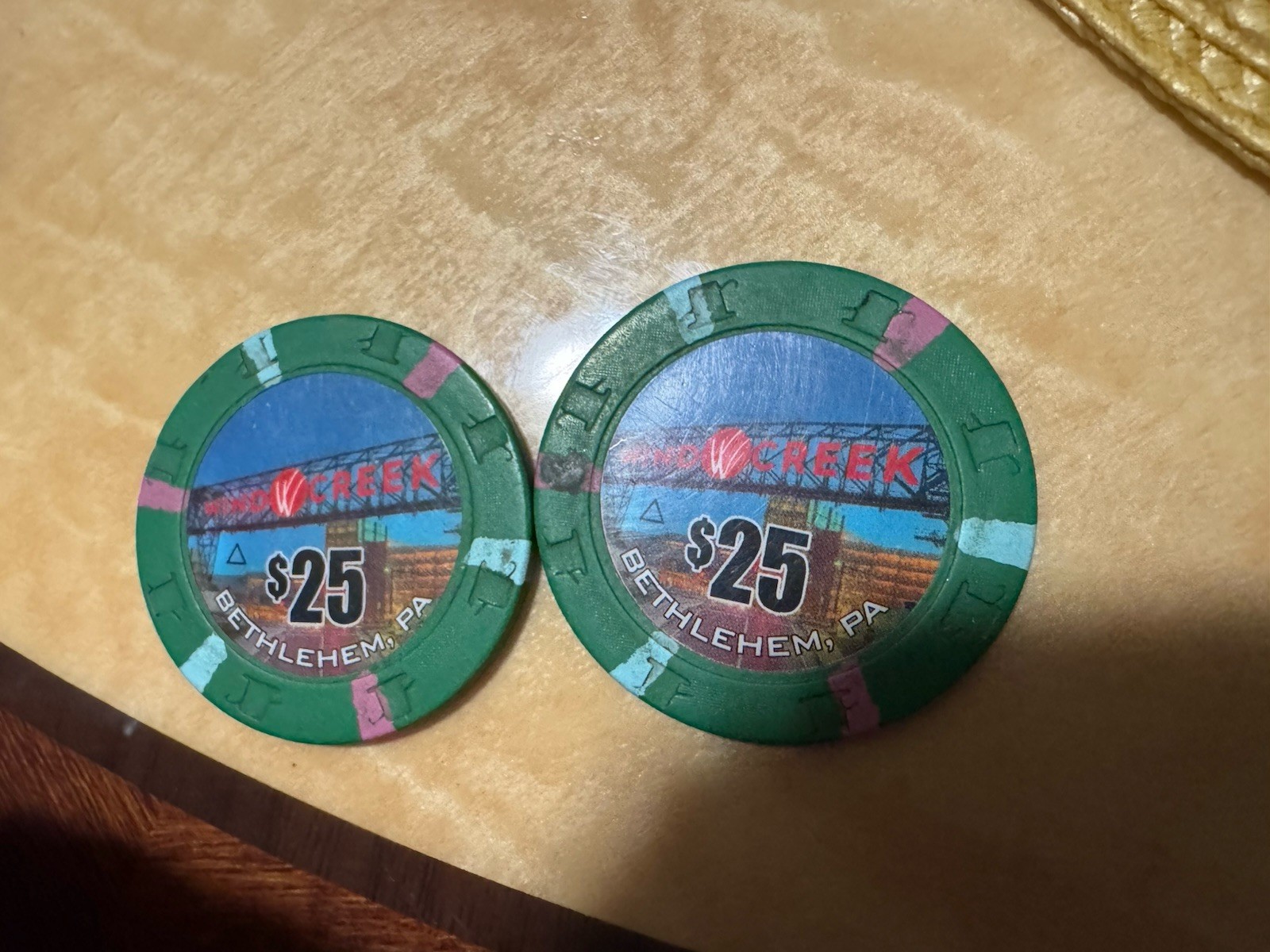 Wind Creek Casino Bethlehem PA 2 $25 Gaming Chips