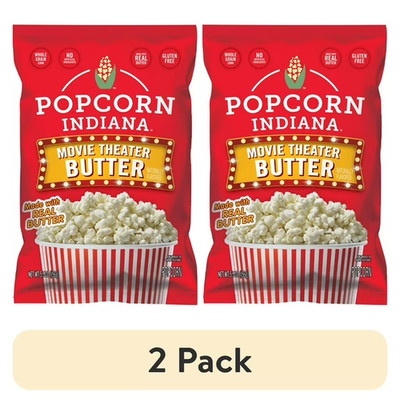 (2 pack) Popcorn Indiana Original Crispy Crunch Real Butter Movie Theater 5.5 oz