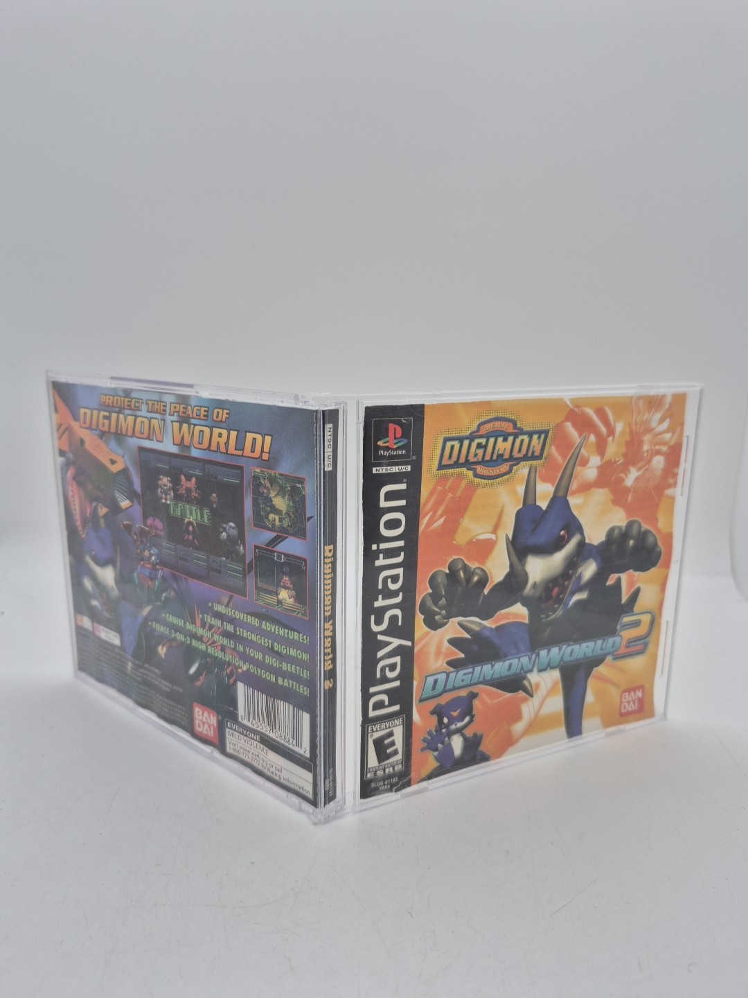 Digimon World 2 (Sony PlayStation 1, 2001) game, case and front page of manual