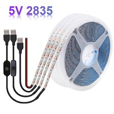 5V USB LED Strip Light Battery Power SMD 2835 3528 60LED Cold White Warm Blue