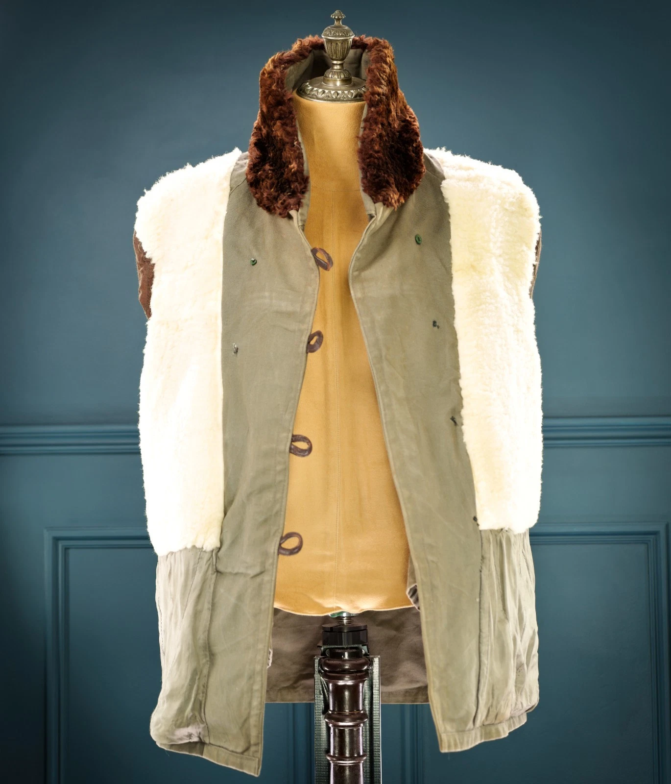 Vintage 1950s French ‘Canadienne’ Barnstormer Mackinaw Mouton Canvas Jacket “L” image 10