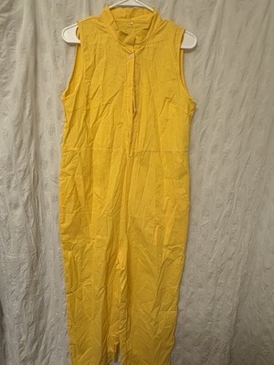 Fun Yellow Sleeveless Jumpsuit. Size Large.
