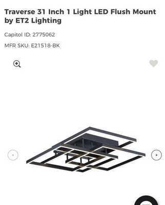 ET2 Lighting Traverse LED 31'' Ceiling Light in Black