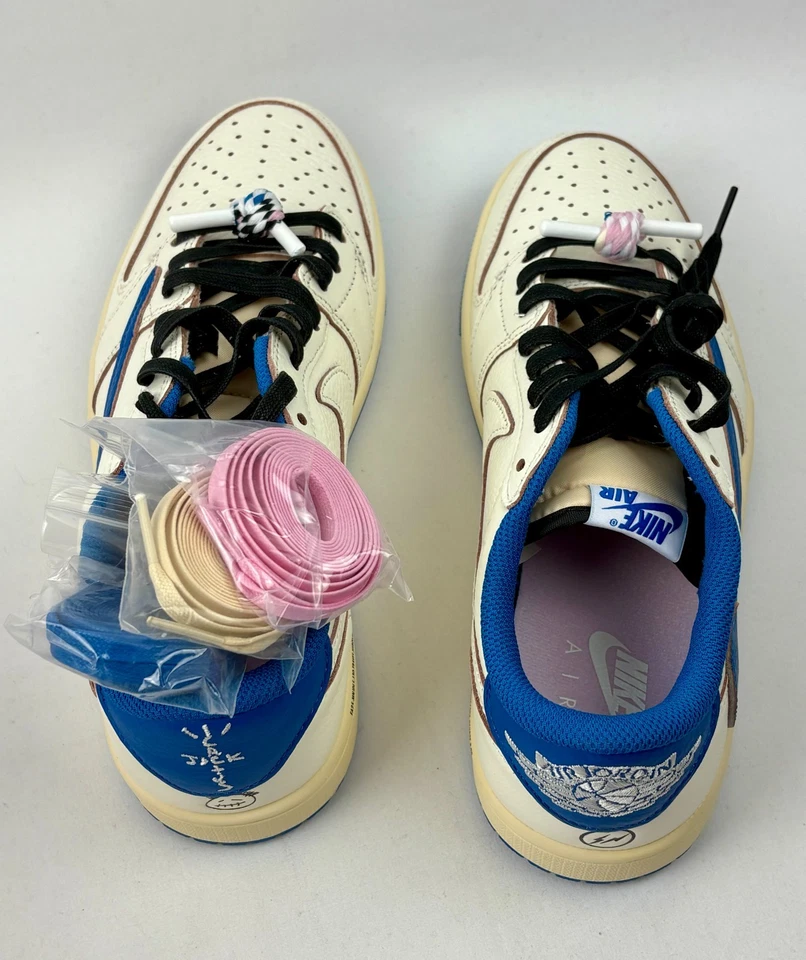 Fragment Design x Travis Scott x Air Jordan 1 Retro OG SP Low Sail talla: 7 Foto 2 de 4