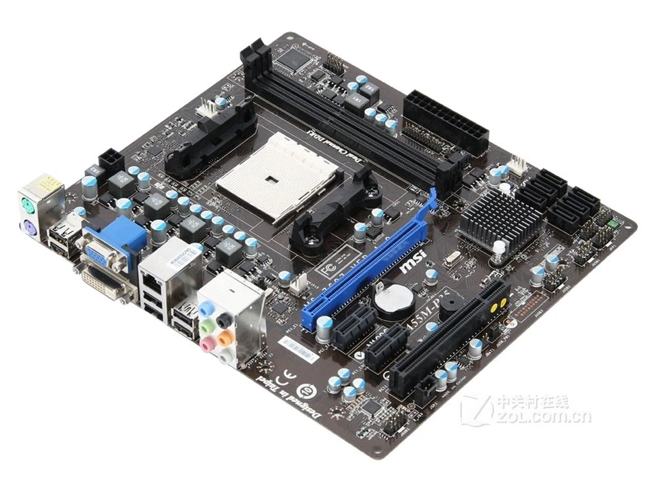 MSI A55M-P35 AMD A55 DDR3 Socket FM1 Micro ATX Motherboard - Image 3 of 4