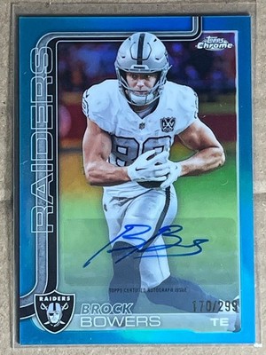 2025 Topps Chrome Brock Bowers Auto Autograph Teal Refractor #/299 Raiders