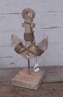 Anker Deko-Aufsteller Maritimes Dekoobjekt Holz Massiv Handarbeit 27Cm Inkl. Vk.