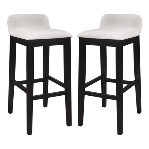 Home Square Bar Height Stool in Black - Set of 2 - Picture 1 of 11