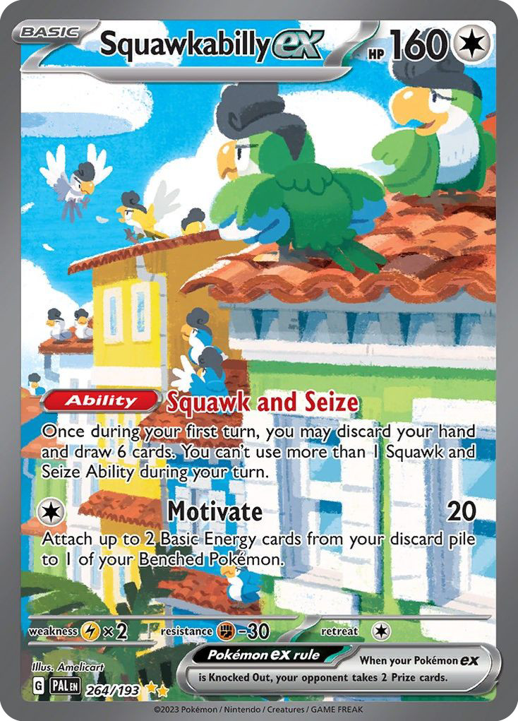 Squawkabilly ex 264/193 Special Illustration Rare Paldea Evolved Pokemon Holo NM