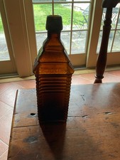 Antique Amber St. Drake's 1860 Plantation X Bitters Bottle Pat. 1862