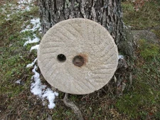 Antique Granite Mill Stone Millstone Grindstone 12" x 3 3/4" Beautiful/Nice