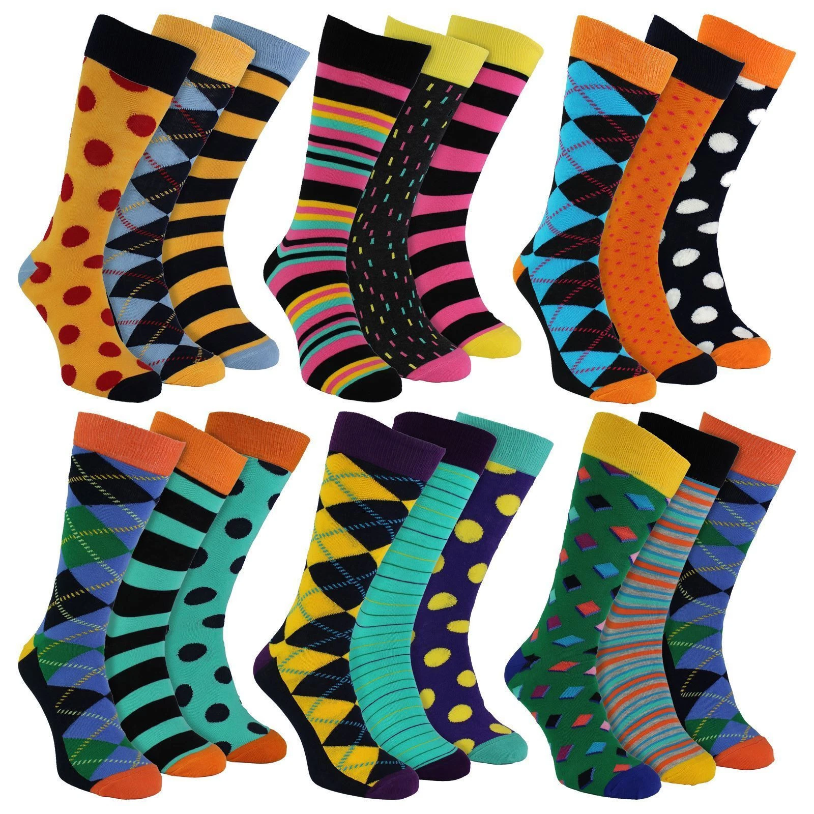 HS by Happy Socks - Mens 3 Pack Fun Novelty Dress Socks
Opens in a new window or tab