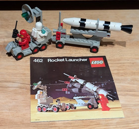 LEGO Space: Mobile Rocket Launcher (462), complete, manual, damaged box, one sub