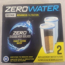 ZEROWATER 5 Stage Advanced Filtration Replacement Water Filters 2 Count New