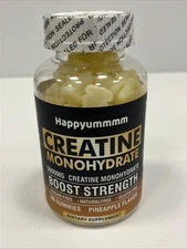 Creatine Monohydrate Gummies 90 Count Pineapple Flavor Supplement