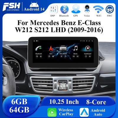 10.25'' Android 14 Autoradio Apple CarPlay 6+64GB Für Mercedes E-Klasse W212/S212