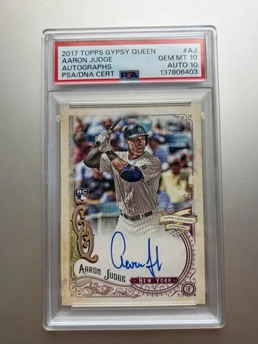 2017 TOPPS GYPSY QUEEN #AG AUTOGRAPHS ON CARD AUTO ROOKIE AARON JUDGE PSA 10/10