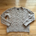 Cable Knit Merino Wool City Preppy Women's Banana Republic Medium Sweater Beige
