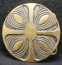 XB03160 REALLY NICE VINTAGE 1970s ABSTRACT ARTWORK FASHION UNISEX BELT BUCKLE