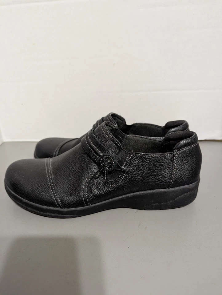 Mocasines planos sin cordones negros Clarks Collection para mujer talla 9M Foto 3 de 4