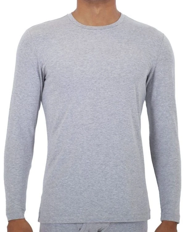 Men's Heat Ultra Thermal Baselayer Crew Neck Long Sleeve Grey Top