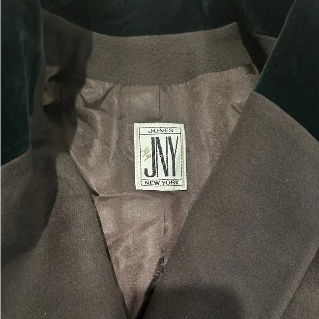 Gabardina Jones New York para mujer doble botonadura mezcla lana cuello terciopelo Foto 4 de 4