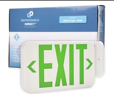 Dependable Direct 2-Pack Double Side LED Green Exit Sign Emergency Light In Box