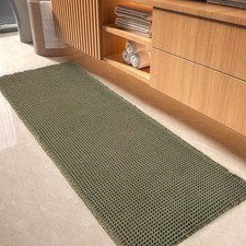  New Tchdio Waffle Bath Mat-Runner Rug Bathroom Floor , 2'x6' 24"x72" Green 