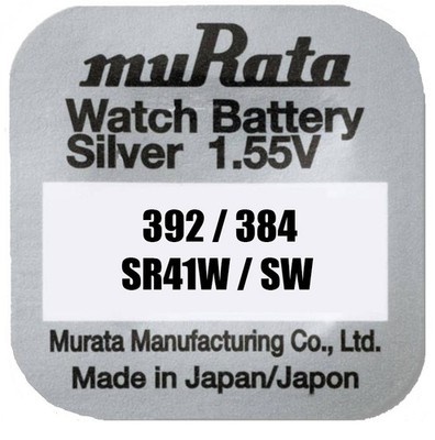 1 x Murata Sony 392 384 Uhrenbatterien 1,55 V SR41SW W AG3 Silberoxid eh Sony