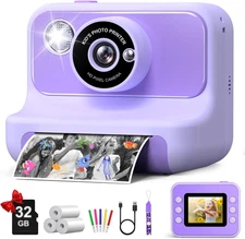 Kids Camera Instant Print, Christmas Birthday Gifts for Girls and Boys, 1080P HD