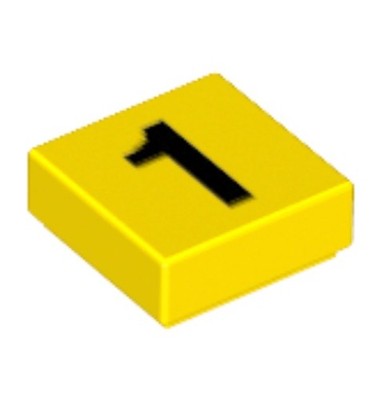 LEGO  Teil 3070p01 - Fliese 1 x 1 mit schwarzem Muster Nummer 1