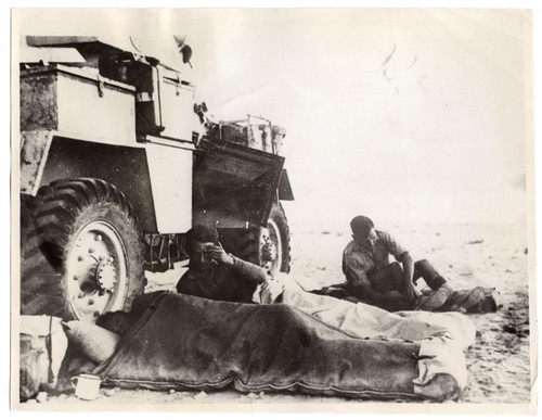 1942 8th Army Armored Car Patrol Qattara Depression Egypt Original News Photo