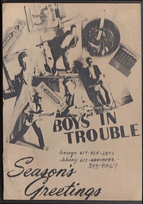 Boys in Trouble rock band Season's Greetings card 1982 hand-written by Johnny?