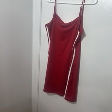 Women's Red Full Slip Adjustable Spaghetti Straps Polyester Wireless Size XL