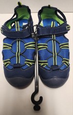 Size 1 M Boys Blue Green Watershoes Slingback Camp Sandals Falls Creek NEW
