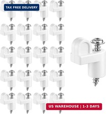 24 Pack 3/8 Inch Nylon Window Screen Clips with Stainless Steel Screws, Offset W