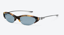 Gentle Monster Tweed T10 Cat-Eye Sunglasses in Tortoise Mixed Frame/Blue Lenses