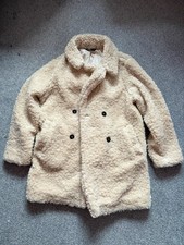 F&F cream fleece Borg Sherpa coat size medium