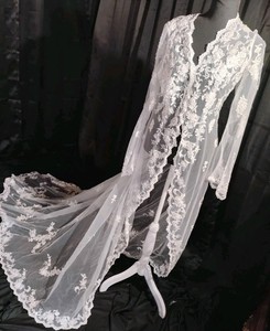 Bridal Wedding Long Overlay Jacket SZ L Adorn Ur  Gown 